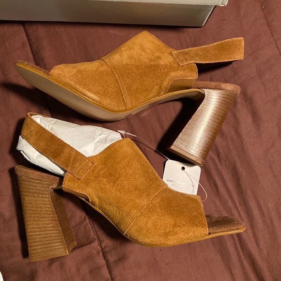 *****PRICE IS FIRM*****Camel ColorLeather Slingbacks Christian Di Riccio. NWT! - Picture 5 of 16